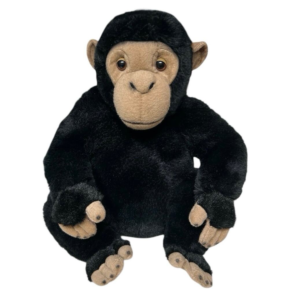 F.A.O. Schwarz Monkey Gorilla Black Plush Stuffed Animal 12” Tall